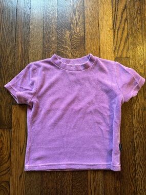 Shadow Hill Lavender Terry Crew Crop Top